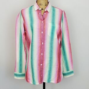 J.Crew Classic Fit Boy Shirt Linen/Cotton Blend Sz 8